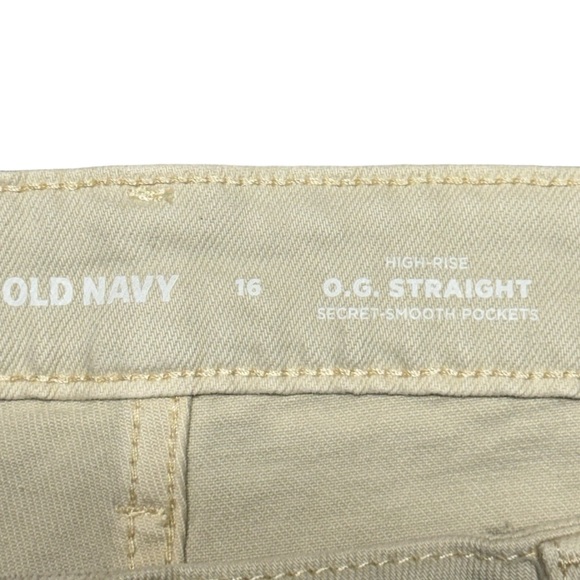 Old Navy OG Straight High Rise Secret‎ Smooth Pockets Womens Size 16 Tan NWT - Picture 9 of 13